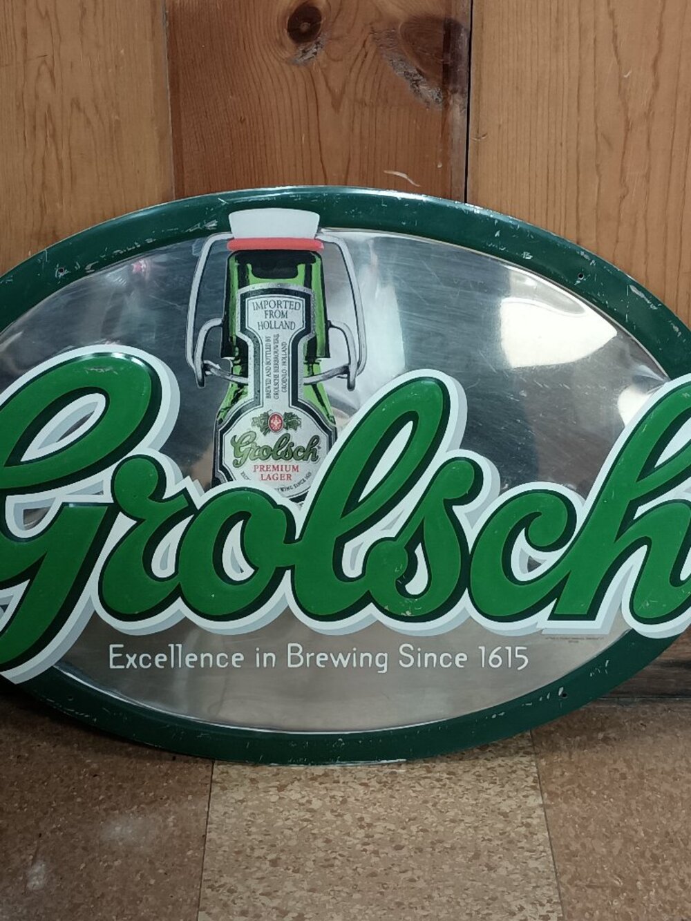 Grolsch Beer Metal Sign Vintage Y2K Man Cave Garage Wall Decor READ